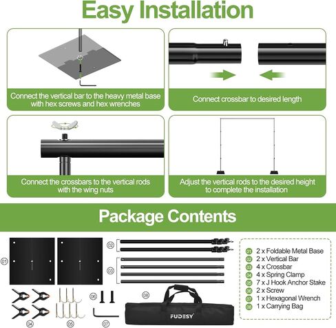 FUDESY Backdrop Stand Heavy Duty, 10x10ft Adjustable Pipe and Drape Stand in Kuwait