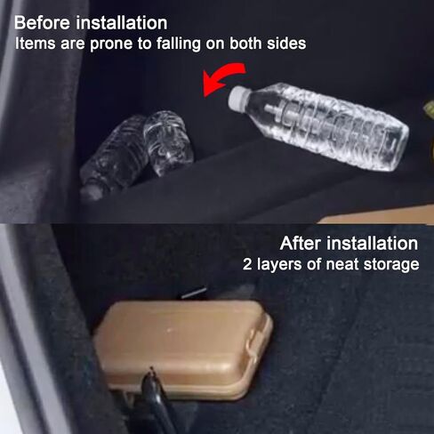 ل تسلا نموذج 3 هايلاند 2024 صندوق منظم الجذع مقاوم للماء الخلفي صندوق تخزين صغير صندوق جانبي مع غطاء السجاد الملحقات الداخلية 2 قطعة in Kuwait