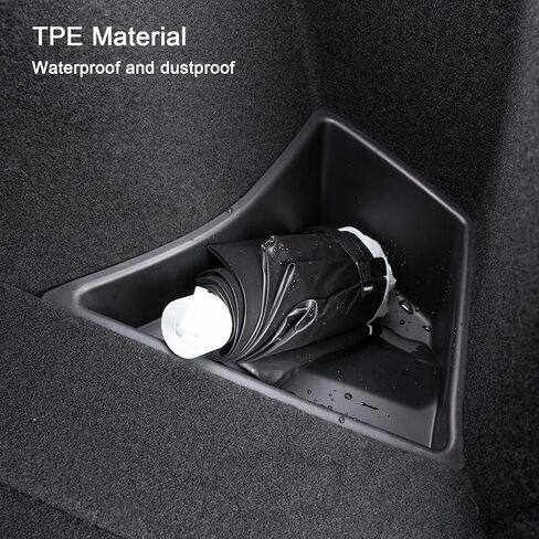 ل تسلا نموذج 3 هايلاند 2024 صندوق منظم الجذع مقاوم للماء الخلفي صندوق تخزين صغير صندوق جانبي مع غطاء السجاد الملحقات الداخلية 2 قطعة in Kuwait