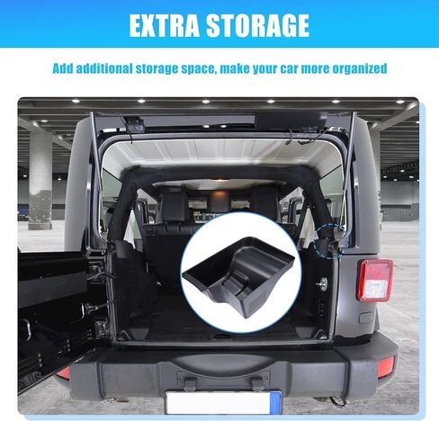 صندوق تخزين العجلة من X AUTOHAUX لسيارة Jeep Wrangler JL JLU 2018-2022، علبة تخزين منظم صندوق السيارة، صندوق جانبي للشحن الخلفي، صندوق توسيع البضائع، ملحقات السيارة الداخلية in Kuwait