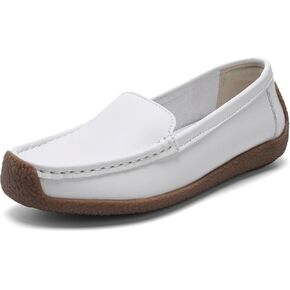 Women's Comfortable & Lightweight Leather Loafers Slip-Ons Driving Walking Mocs Boat Shoes Cute Business Casual Dress Shoes Work Flats for Women in Kuwait