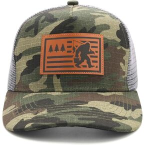 Funny Cap，Fishing in the Wild， Leather Patch Adjustable Baseball Hat,Gift for Dad/Husband,Trucker Hats for Outdoor Camo in Saudi Arabia