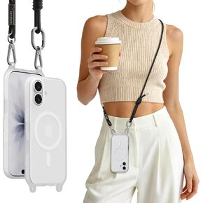 MAGEASY Case for iPhone 16 Pro Max 6.9" - Case with Crossbody Strap, 16ft Drop Protection, Compatible with MagSafe | Roam M (Titanium Gray) in Saudi Arabia