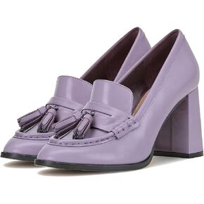 Women Vintage Chunky High Heel Loafer Pumps Round Closed Toe Slip On Tassel Oxford Loafers Shoes Matte Block Heels Fringed Loafers Dressy Office Ladies Work Shoe Formal Elegant 4-11 M US in Saudi Arabia