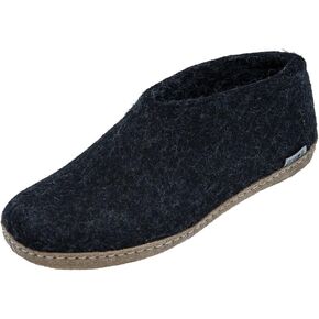 GLERUPS Kids Indoor Shoe, Wool Slippers with Leather Sole, Charcoal in Saudi Arabia