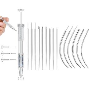 Piercing Taper Ball Grabber Tool for Changing Jewelry Straight Forceps Stainless Steel 14G 16G 18G 20G Flat Back Earrings Internal Thread External Thread Body Piercing Kit for Eyebrow Nose Lip in Kuwait