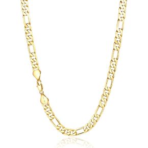 7mm Gold Figaro Link Chain Necklace for Men ＆ Women，14K Gold Chain Necklace for Women & Men Chains for Mens Figaro Chains Necklaces,Dainty Jewelry Gifts Size 18/20/ 22/ 24in in Kuwait