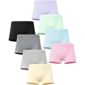 Phennie's Girls Boyshorts Underwear Soft Cotton Teen Girls Kids Briefs Safety Panties for Dress - Pack of 8 in Saudi Arabia
