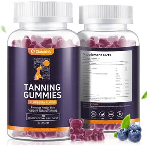 Tanning Gummies - Self Tan Bronzing Supplement that Work Without Sun - No Sugar Vegan with Astaxanthin Lycopene Beta Carotene and Vitamins-60 Count in Saudi Arabia