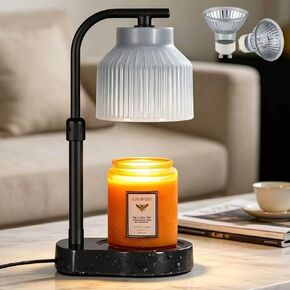 nawaza Ceramic Candle Warmer Lamp Electric Marble Textured Base Adjustable Height Wax Melt Warmer for Jar Scented Candles Birthday Gifts for Women Mom Grandma Home Offices Decor(Grey White) in Saudi Arabia