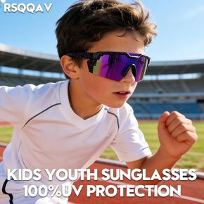 Kids Sunglasses Youth Baseball Sun Glasses for Boys Girls Cycling Sports UV Protection Goggles Ages 6-12 in Kuwait