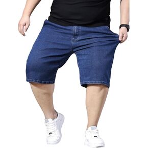 Plus Size Baggy Jorts for Men Elastic Waisted Summer Denim Shorts Big and Tall Straight Loose Jean Shorts 2XL-6XL in Saudi Arabia