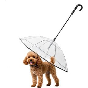 NAMSAN Dog Umbrella for Small Dogs, Clear Dog Umbrella with Adjustable Leash for Small Dogs Rainy Snowy Day Walking, Outdoor Puppy Body Protective, Self-Assembly in Saudi Arabia