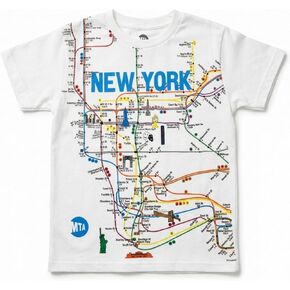 تي شيرت Artisan Owl New York MTA Subway للأطفال، أبيض in Kuwait