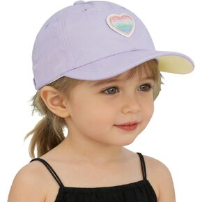 PURFUN Kids Gradient Color Heart Baseball Cap Girls Boys Cool Breathable Cotton Wide Brim Travel Beach Peak Caps for 3-7 Yrs in Saudi Arabia