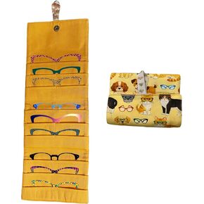 Eyeglass Topper Travel Wallet - 9-Slot Eyewear Organizer for Eyeglass Toppers & Accessories Portable Storage for Travel & Daily Use in Saudi Arabia