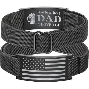 Fathers Day Gift for Dad from Daughter Son, Stainless Steel Mens Bracelet - Dad Gifts to Express Love, Thoughtful Best Dads Ever Gifts for Father’s Day Papa Men Birthday in Saudi Arabia