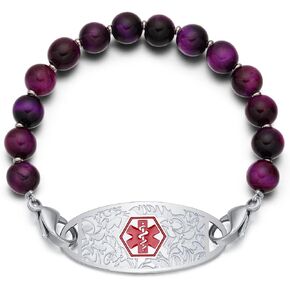 Personalized Medical Alert Bracelets for Women Free Engraving, Stainless Steel Medical ID Bracelet for Women in Saudi Arabia