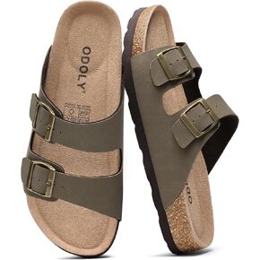 ODOLY Men's Cork Footbed Slide Sandal, Arch Support Summer Outdoor Sandals with Adjustable Buckle for Men in Kuwait
