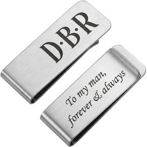 Personalized Monogram Money Clip, Engraved Money Clip for Men, Initial Holder Gifts, Father Day Gifts, Money Keepsake for Husband in Kuwait