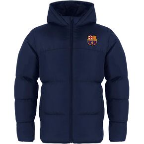 FC Barcelona Boys Quilted Jacket Hooded Winter Coat Official Gift Navy Crest 10-11 Years in Saudi Arabia