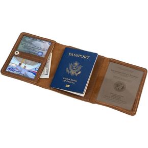 Leather Pilot Document Wallet - Pilot License Holder & Flight Document Organizer, Genuine Crazy Horse Leather Travel Wallet, Compact Aviation Passport Holder for Pilots, Warm Brown in Saudi Arabia