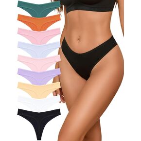 Sth Big Cotton Underwear for Women Breathable Sexy V-waisted Thongs Soft Stretchy Ladies Panties 9 Pack in Saudi Arabia