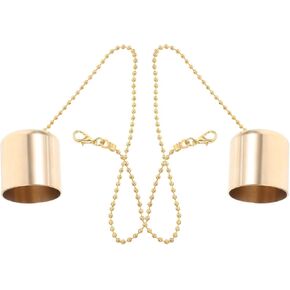 2 Pack Brass Candle Snuffer Caps with Chain, Vintage Tiki Torch Snuffer Decorative Flame Cover, Polished Metal Wick Extinguisher for Candle Lovers, Multi-Use Candle Accessories in Kuwait