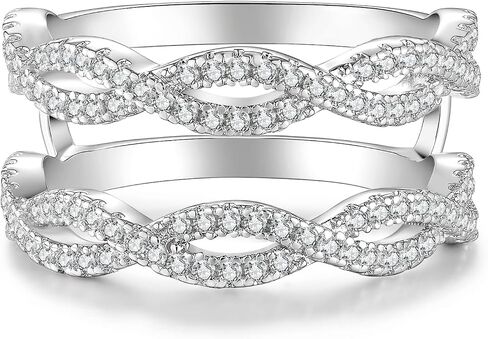 Ring Enhancer for Engagement Rings Twisting Infinity Metal Ring Guard 5A CZ Silver 18K Plated Size 5-10 in Saudi Arabia