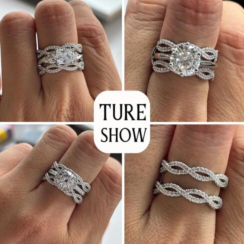 Ring Enhancer for Engagement Rings Twisting Infinity Metal Ring Guard 5A CZ Silver 18K Plated Size 5-10 in Saudi Arabia