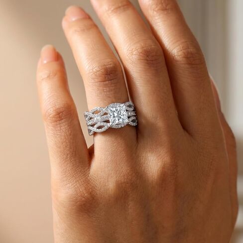 Ring Enhancer for Engagement Rings Twisting Infinity Metal Ring Guard 5A CZ Silver 18K Plated Size 5-10 in Saudi Arabia