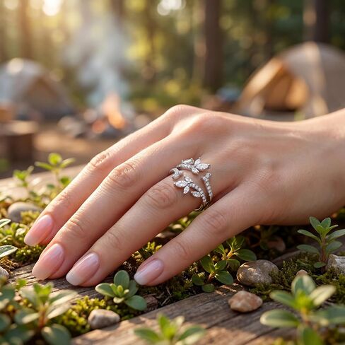 Moissanite Ring Enhancer for Women Curved Wedding Band Guard Ring 925 Sterling Silver 18K White Gold Plated 1.88CTTW Marquise Cut D Color VVS1 Moissanite Double Enhancer for Engagement Wife Gift in Saudi Arabia