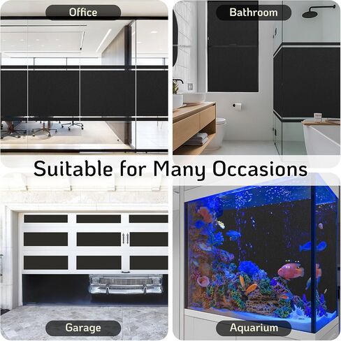LUTE Blackout Window Film Removable Window Tint for Home Privacy Black 17.5" x 78.7", Static Cling for Inside Dark Sunlight Blockers Darkening Light Blocking for Bedroom Home Theater Garage in Saudi Arabia