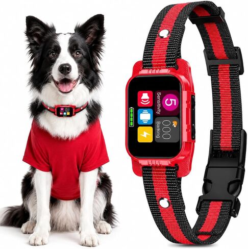 Smart Dog Bark Collar - Anti Barking Device for Large Medium Small Dogs, Stop Excessive Barking & Aggression Behavior, with 5 Modes & 5 Sensitivity, IP67 Waterproof for Indoor/Outdoor Use, Orange in Saudi Arabia