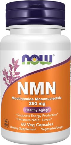 Now Supplements، NMN 250 مجم، مكمل النيكوتيناميد أحادي النوكليوتيد، يدعم إنتاج NAD+ والشيخوخة الصحية*، كبسولات نباتية، 60 قطعة in Kuwait
