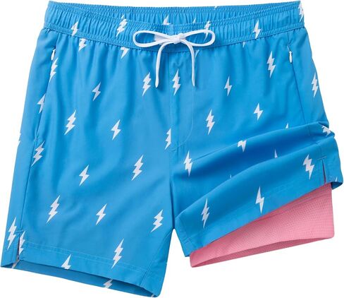 Flytop Mens Swim Trunks with Breathable Compression Liner, Quick Dry 5" Bathing Suit with Zipper Pockets, 2 in 1 Board Shorts in Saudi Arabia
