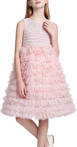 Flower Girls Dress Wedding Guest Formal Texture Tweed Tulle Dress Pageant in Saudi Arabia