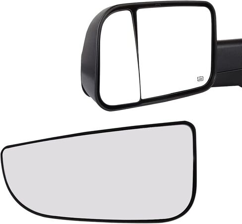 Passenger Right Side Lower Mirror Glass Replacement for 2010-2020 Dodge Ram 1500 2500 3500 4500 5500 Side View Convex Towing Mirrors with Back Holder, Replace 68067730AA in Saudi Arabia