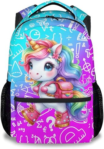 UNIKITTY Girls Unicorn Backpack for School Kids Preschool Bookbag - 17 Inch Kids School Bag with Pockets for Elementary Kindergarten in Saudi Arabia