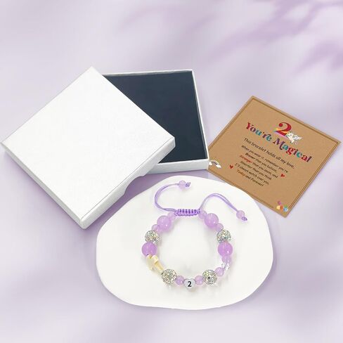 Birthday Cross Bracelet for Girls Ages 1 2 3 4 5 6 7 8 Braided Bracelet with Ceramic Cross & Heart Birthday Number Glass Bead Bracelet in Premium Silver Gift Box Adjustable Jewelry in Saudi Arabia