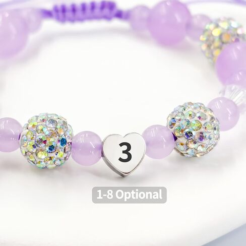 Birthday Cross Bracelet for Girls Ages 1 2 3 4 5 6 7 8 Braided Bracelet with Ceramic Cross & Heart Birthday Number Glass Bead Bracelet in Premium Silver Gift Box Adjustable Jewelry in Saudi Arabia
