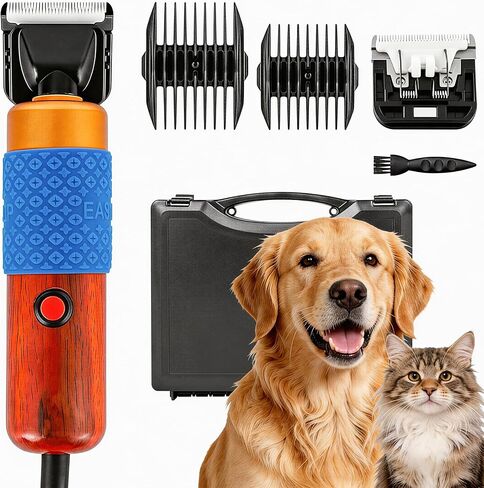 Dog Hair Clipper for Grooming 200W Pet Clipper Kit 10ft Sheep Shears Low Noise&Vibration Dog Hair Trimmer, Corded Animal Shears with Carrying Case, Suitable for Dogs Cats Sheep and More in Saudi Arabia