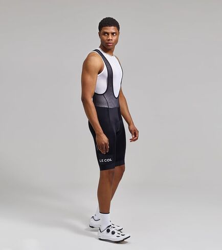 LE COL Men's Sport Bib Shorts II | Padded Chamois Cycling Shorts with Gel Inserts | Black/Black | Medium in Kuwait