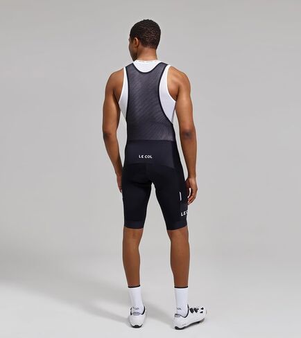 LE COL Men's Sport Bib Shorts II | Padded Chamois Cycling Shorts with Gel Inserts | Black/Black | Medium in Kuwait