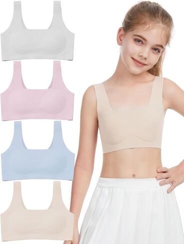 JOYTREE Girls Training Bras for Girls 8-14 Comfortable First Bra with Soft Removable Padding Seamless Bras Multipack in Saudi Arabia