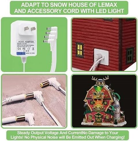 4.5V Lemax Power Adapter, 6 Outputs, for Christmas Halloween Village Mini Lighting Building Decoration, White in Saudi Arabia