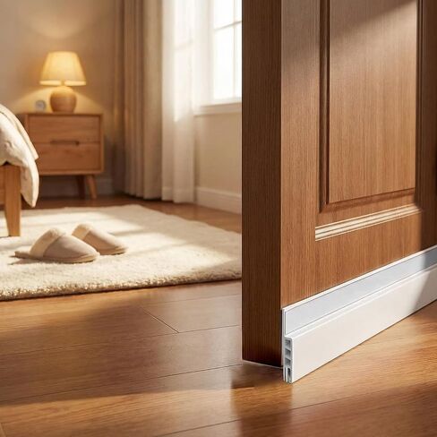 Door Draft Stopper, 2 Pack, White Weather Stripping, 1.8" W x 37" L, Dust Noise Insulation for Exterior Interior Doors in Saudi Arabia