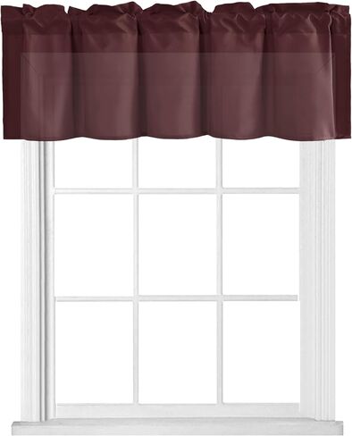 Hiasan Valance Curtains for Kitchen, Living Room, Basement, and Bathroom Windows, Small Window, Farmhouse Solid Short Topper, Short Rod Pocket Curtain Panels - 42 x 12 Inches, Navy Blue, 1 Panel in Saudi Arabia