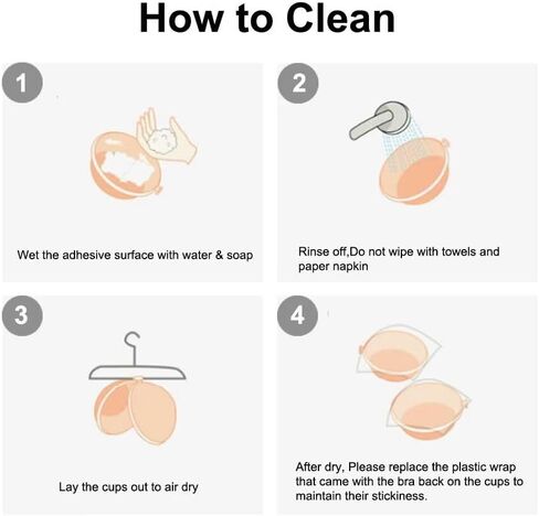 Sticky Bra Invisible Push up Bra 2 Pairs Adhesive Bra, Strapless Backless Bras for Women Reusable Stick on Bra in Kuwait