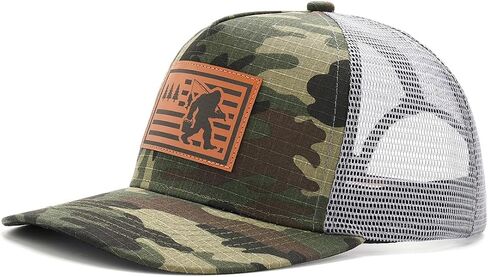 Funny Cap，Fishing in the Wild， Leather Patch Adjustable Baseball Hat,Gift for Dad/Husband,Trucker Hats for Outdoor Camo in Saudi Arabia